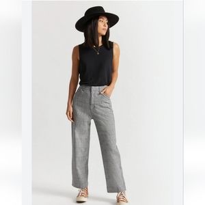 Brixton thurston trouser pant black super high waisted straight leg